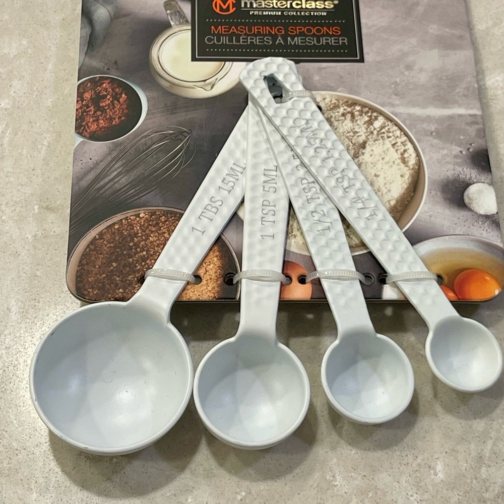 NEW Measuring spoons, white steel textured measuring spoons, kitchen utensils! - Picture 11 of 11
